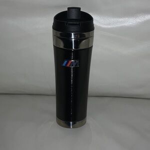BMW STEEL TUMBLER TRAVEL MUG DRINKWEAR. PRE OWN AND SANITIZED.